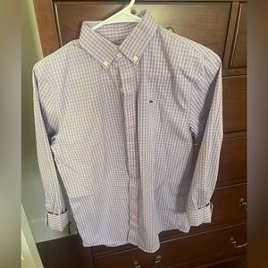 Vineyard Vines, youth medium (12-14), button down, light blue and light pink
